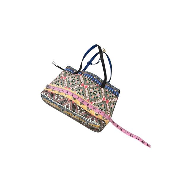 Johnny Was Colorful Floral Patterned Leather Small Tote Bag Bohemian - Picture 11 of 14